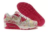 chaussures nike air max 90 femmes fleurs colorees explosion modeles peach rouge